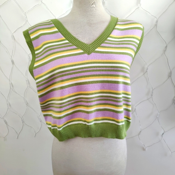 °V-Neck Cropped Sweater Vest / Tagged Size 3X - Picture 1 of 4